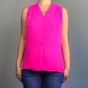 5/$25 Rose + Olive Hot Pink Sleeveless Blouse